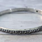 Vintage Bracelet Silver Tone Bangle 8" Photo 3