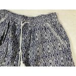 Briggs Women White Blue Pull On Linen Blend‎ Boho Ikat Chic Summer Shorts Size L Size L Photo 3