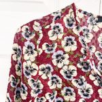 Madewell  Drawstring Ruffle Hem Top in Viola Floral Photo 3