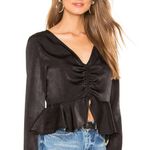 L'Academie Black Silk Blouse Photo 1