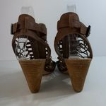 Vince Camuto Women's Sandals Size 8.5M Tan Gladiator "Evel" Leather cone Heel Photo 9