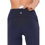 Lululemon EUC  Women 2‎ Train Times 7/8 Pant Midnight Navy Blue Solid Color Mesh Photo 4