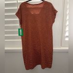 NWT PACT Women’s Gingerbread Pinstripe Market Tee Dress Size Large Brown Photo 1