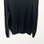 Desigual [] Black Floral Rhinestone Vancouver V-Neck Sweater Relaxed Fit Sz Small Photo 5