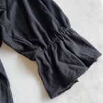 Nation Ltd  Womens Top Small Black V Neck 3/4 Sleeve Ruffle Cuff‎ Blouse Photo 2