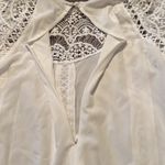 CBR White Crochet Lace Trim Splicing Casual Blouse Photo 4