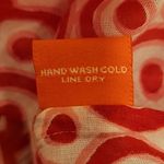 💕OLIPHANT💕 Mandarin Collar Blouse ~ Red Pink White Ikat Block Print XL Photo 7