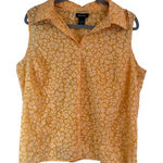 Avenue Women’s  Orange Floral Sleeveless Button up Tunic Sz 14/16 Photo 0