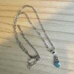 Sterling Silver Celtic Knot Pendant Necklace with Turquoise Photo 2