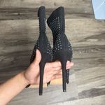 Catherine Malandrino Black Heeled Boots with Silver Studs Photo 2