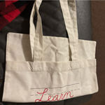 Loft Cream Graphic Tote NWT Photo 2