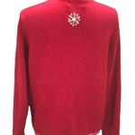All Points Snow Globe Christmas Cardigan Sweater, Red, Medium Photo 3