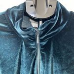 Coldwater Creek  Women’s Green Velour Full Zip Sweater Size 1X Emerald Teal EUC Photo 4