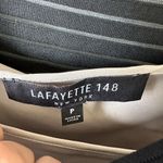 Lafayette 148  Black Striped Sheer Short Sleeve Dress with Slip XS Photo 8