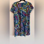 Jude Connally Ella mini shift dress blue red green paisley size small Photo 5