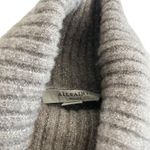 All Saints Tan Silver Metallic Thread Roll Neck Oversized Wool Blend Sweater S Photo 5