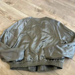 ZARA  Lightweight Olive Viscose Linen Cotton Blend Bomber Jacket Sz S Photo 4