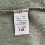 Heyson Olive Waffle Knit Long Sleeve Hoodie Sweater Top size 1X NWT Lightweight Green Photo 9