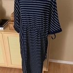 CAARA Navy Lorna Stripe Adjustable Waist Women's
Midi Dress Size Medium Blue Photo 0