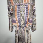 Sundance Nouveau Nomad Drop Waist Long Sleeve Mixed Print Dress Purple Size M Photo 6