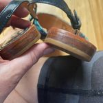 Coach  Sammy blue and green canvas navy hardware and patent detail sandals Photo 6