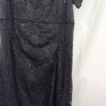 Candalite ‎ Plus Size 2X Dress Black Lace Sequin Cold Shoulder Full Maxi 341 Photo 9