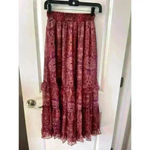 MISA Los Angeles NWT Misa Emanuela Septima Tapestry Burgundy purple Ruffle Maxi Skirt Size XS Photo 2