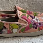 Seavees Pink and Green Floral Canvas Sneakers Photo 2