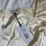 We Wore What  Cream Satin Puff Sleeve Dress Photo 3