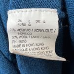 Vintage 90s Turtleneck Tunic Top Wool Blend Long Sleeve Knit Teal Blue Large Photo 3