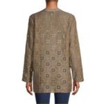 Johnny Was Vidya Cotton Silk Tassel Eyelet in Oregano Olive Khaki Size Small NWT Photo 2