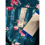 New womens Flora Nikrooz 2pc Satin short sleeve pajama set Dark Green Pink large Photo 4