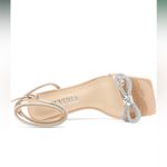 Nude Strappy Heels with Rhinestone Detail Tan Size 6 Photo 2