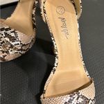 Nasty Gal Heels Brown Chunky Block Snakeskin size 7/40-excellent condition- Photo 4