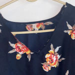 Live 4 Truth Navy with Floral Print Cold Shoulder Blouse Size Small Photo 2
