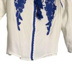 Line and Dot New  Womens Medium Embroidered Lace Off Shoulder Peasant Boho White Photo 10