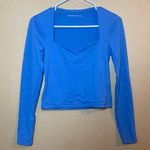 Abercrombie & Fitch  Double Layered Blue Long Sleeve Square Neck Top Small Photo 0