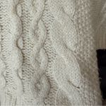 J.Crew Alpaca & Merino Wool Cream Cable Knit Half Sleeve Sweater Photo 3