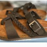 Mountain Sole  Womens Leather Footbed Sandals Black size 7 Photo 5
