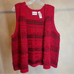 RUSS Women's Fair Isle Red Button front Sleeveless Grandma Sweater Vest |Sz:XL Photo 8