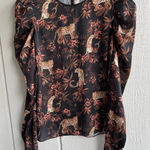 Generation Love  NWOT Evangeline Puff Sleeve Blouse In Moving Leopard Size XS Photo 0