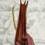 Joy & Iman Orange Crocodile Embossed Bag with Gold shoulder strap B91 Brown Photo 6