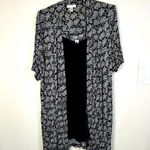 Modern Luxury Carole Hochman Black Floral Sleepwear Set Small Robe & Chemise Photo 2