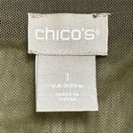 Chico's  Women's Sz‎ 1 Floral Sheer Cardigan Cover Up Olive Green Button Front Med Photo 12