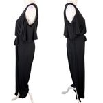 Calvin Klein Jumpsuit 8 Black Cold Shoulder Stretch Belt V-Neck Photo 3