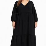 ASOS Curve Chuck On Smock Midi Dress Black Size 16 Photo 0