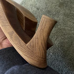 Fioni Women’s  Brown sandal heels size 10 leather shoes slip on Photo 9