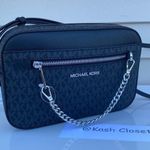 Michael Kors Black Chain Crossbody Jet Set Item Large EW Zip Purse Photo 1