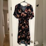 Black Swan Floral Midi Wrap Dress Photo 2