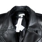 Topshop  Black Faux Leather Cropped Blazer Coat Photo 6